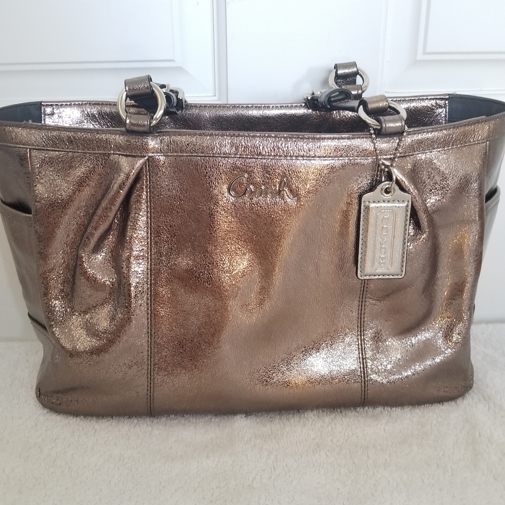 Coach Metallic Bronze Tote Bag